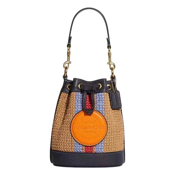 Coach Mini Dempsey Natural Multicolor Bucket Drawstring Bag EUC - Picture 1 of 5